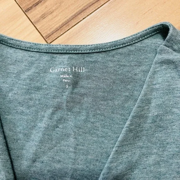 Garnet Hill Essential Banded Surplice Knit Blouson Tank Top Women's S Lt Blue - Picture 2 of 6